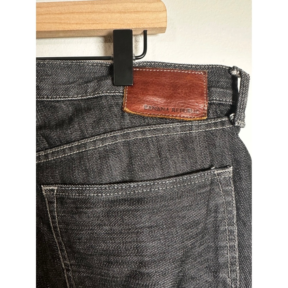 Banana Republic Mens Straight Fit Dark Wash 100% Cotton Denim Jeans 34x34 Black - Picture 4 of 6